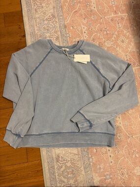 Z Supply Dusty Blue Washed Crewneck Sweatshirt